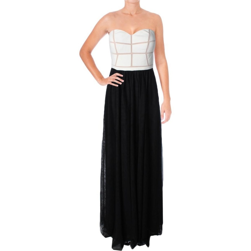 ⭐️FINAL SALE ITEM⭐️Elegant Classy Mesh Strapless Evening Gown BY JS COLLECTION